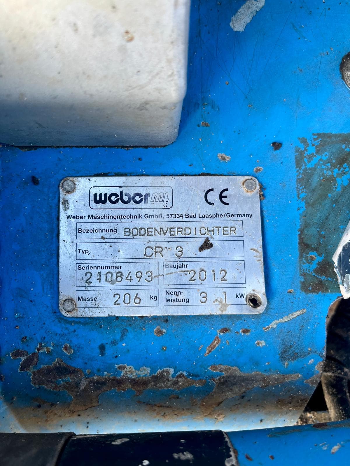 Weber CR 3 Rüttelplatte
